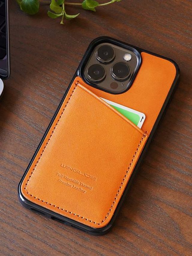 【カード収納あり★栃木レザー】iPhoneケース 背面 本革 シェル WINGLIDE