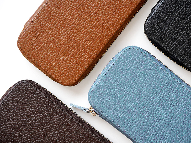 【イタリアンレザー ADRIA】ペンケース 日本製 両開き ラウンドファスナー 本革 Luddite ラダイト