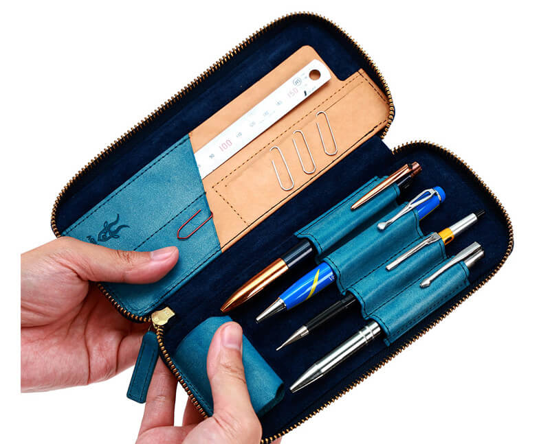 【ロロマレザー】ペンケース 両開き ラウンドファスナー AGILITY 本革 日本製