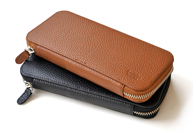 【イタリアンレザー ADRIA】ペンケース 日本製 両開き ラウンドファスナー 本革 Luddite ラダイト