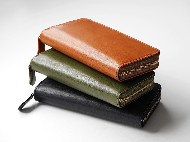 【栃木レザー】長財布 ギャルソン ラウンドファスナー 本革 MILAGRO 送料込