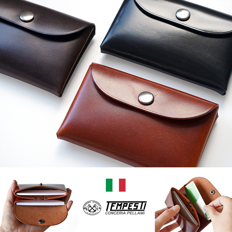 名刺入れ 蛇腹マチ【イタリアンレザー IBIZA】ミニウォレット / カードケース WINGLIDE 本革 日本製