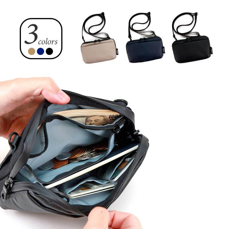 【撥水×シュリンクレザー】スマホショルダー バッグ 横型 AGILITY 本革 日本製